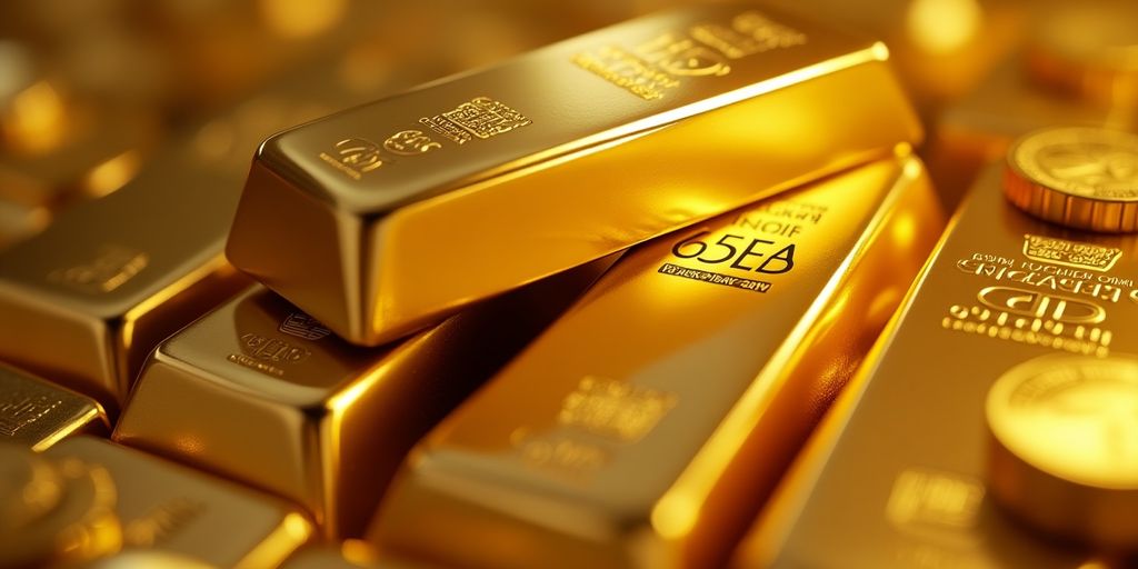 Des lingots d'or empilés brillants et élégants.