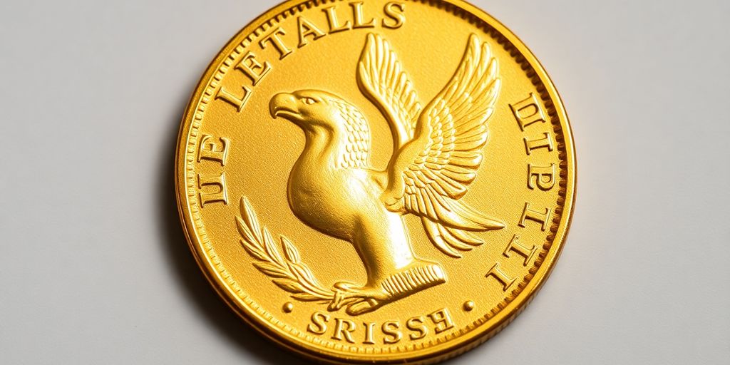 Close-up of a Dallas Gold Quarter Eagle coin.