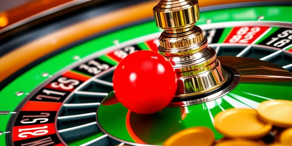 Une table de roulette verte avec des jetons colorés.