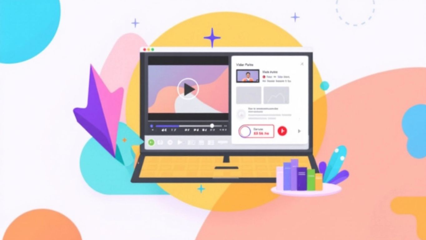 Digital device with video editing interface and vibrant colors.