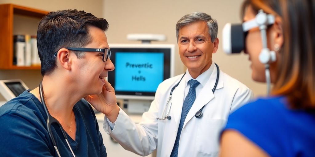 Doctor conducting health screenings for preventive care.