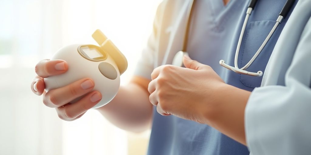 Professional doctor assisting patient in hospital.