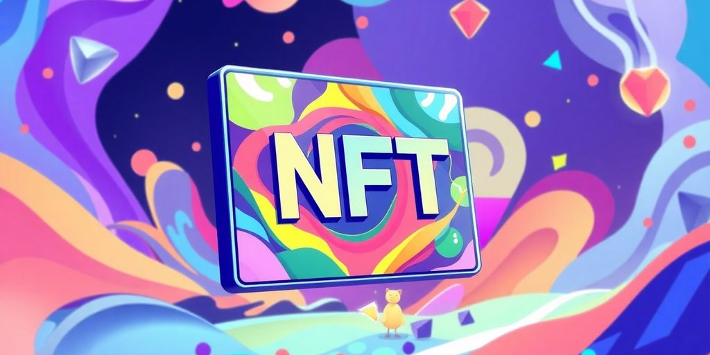 Colorful digital art representing rarible nft marketplace.