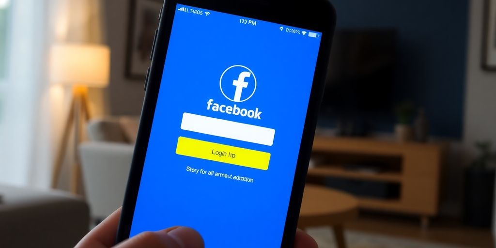 Tela de login do Facebook em um smartphone.