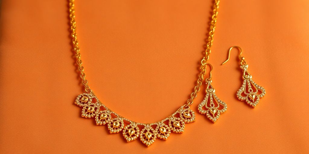 Bijoux en or sur un fond en velours.