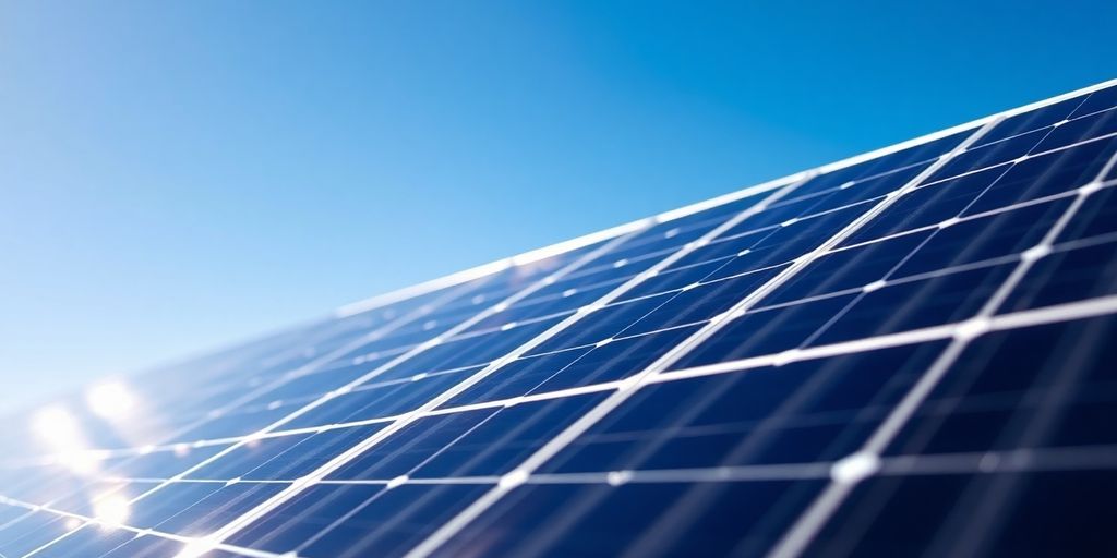Bifacial solar panels with N-type cells in sunlight.