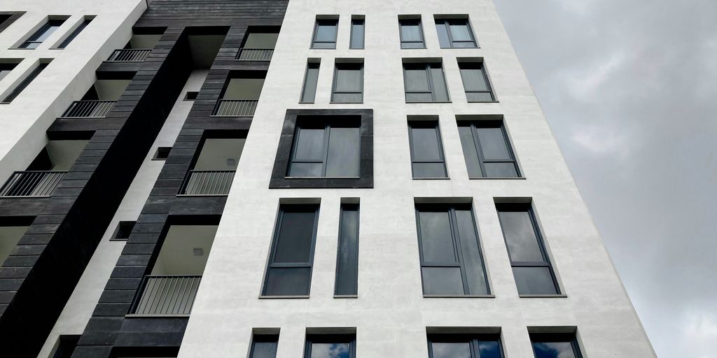 a tall building with many windows