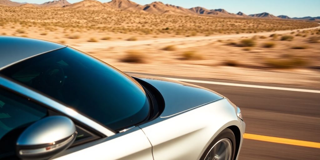 BMW car driving American highway