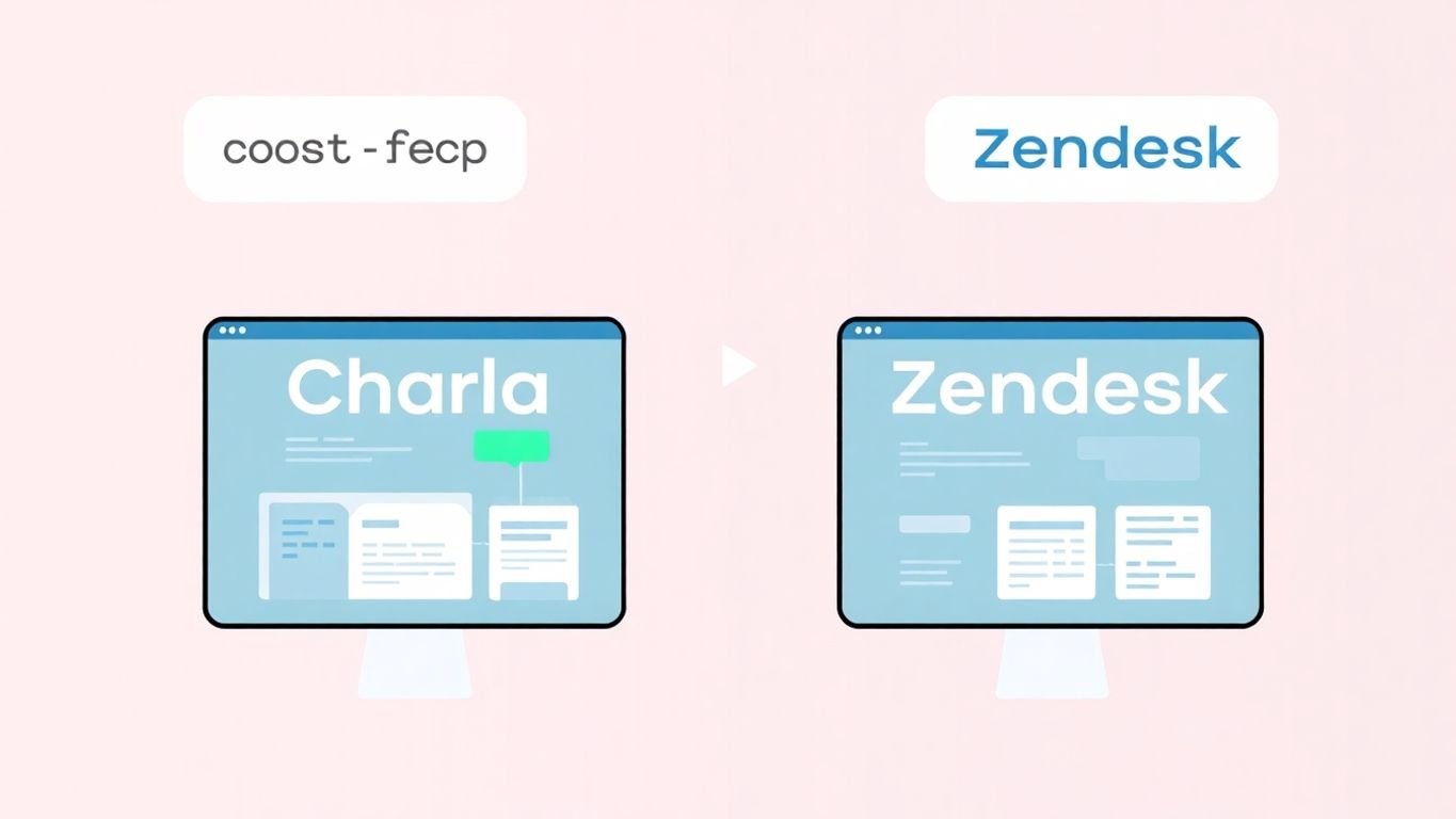 Illustrasjon av Charla og Zendesk plattformer.