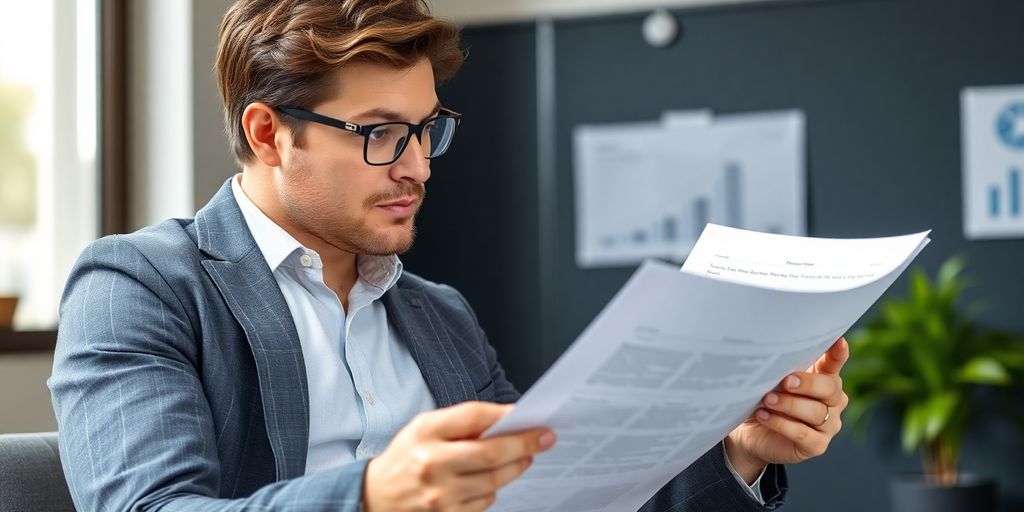 Emprendedor trabajando con un calendario y dinero.