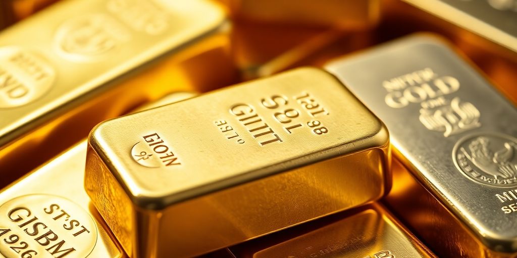 Lingots d'or et d'argent, mettant en avant leur éclat.