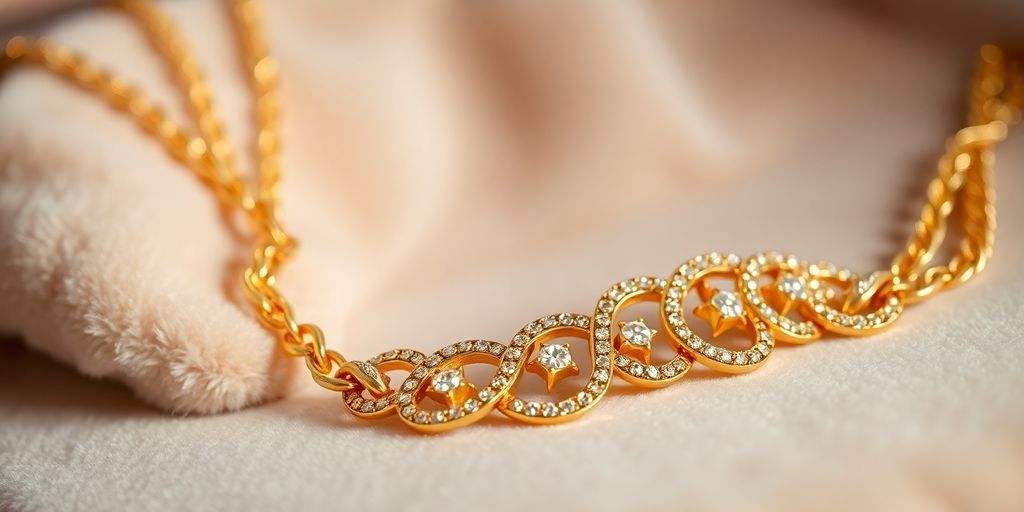 Bijoux en or sur un fond en velours élégant.