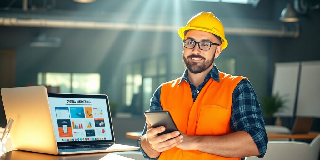 Contractor building digital brand.