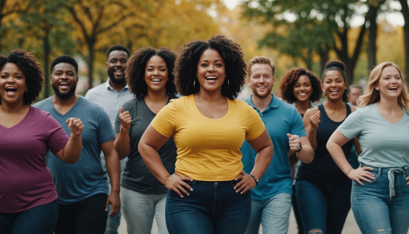 Group celebrating weight loss success with Options Medical