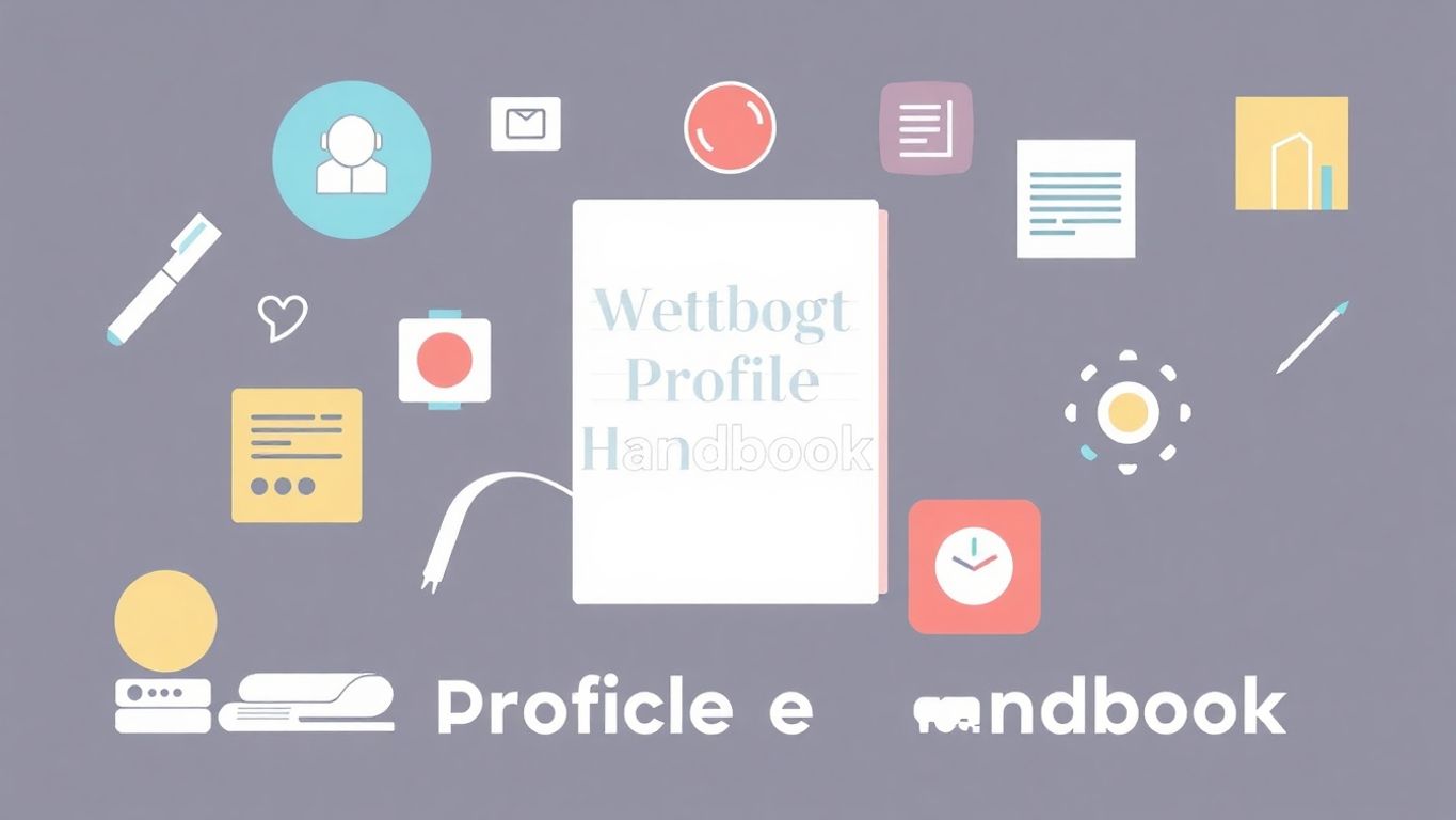 Moderne illustrasjon av digitale verktøy for profilhåndbøker.