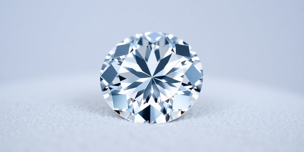 Sparkling moissanite gemstone on a soft background.