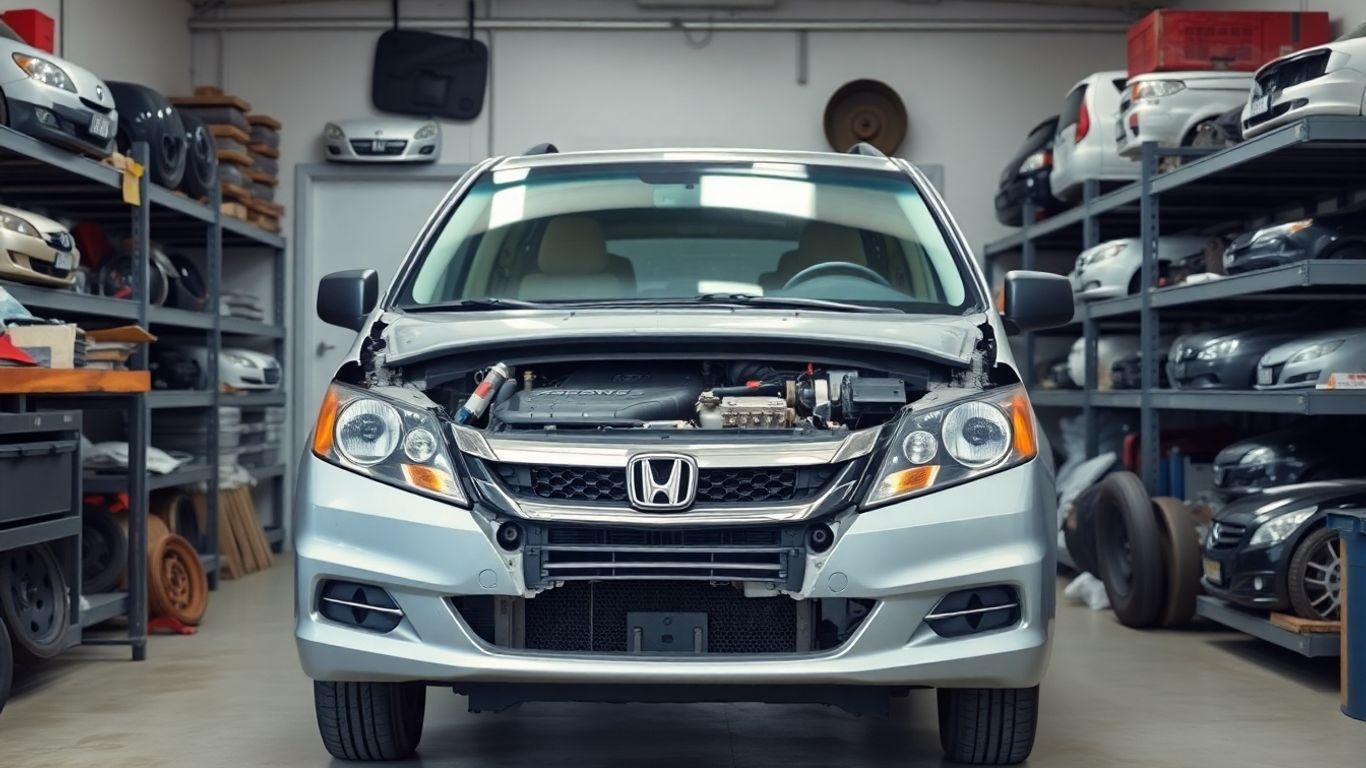 Honda Odyssey parts and salvage in workshop