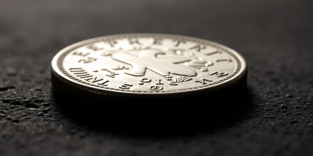 Vieille pièce argent patinée