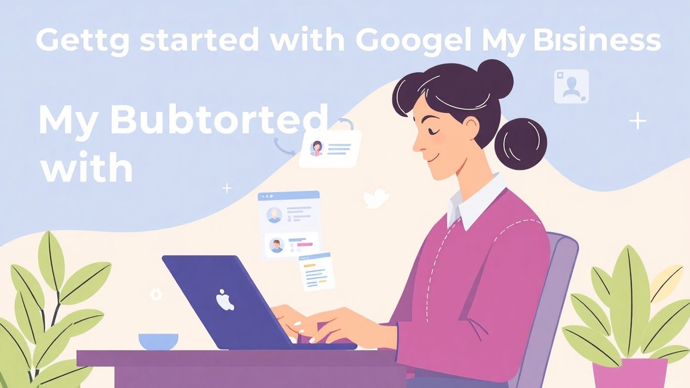 Illustrasjon av en bedriftseier med digitale verktøy.