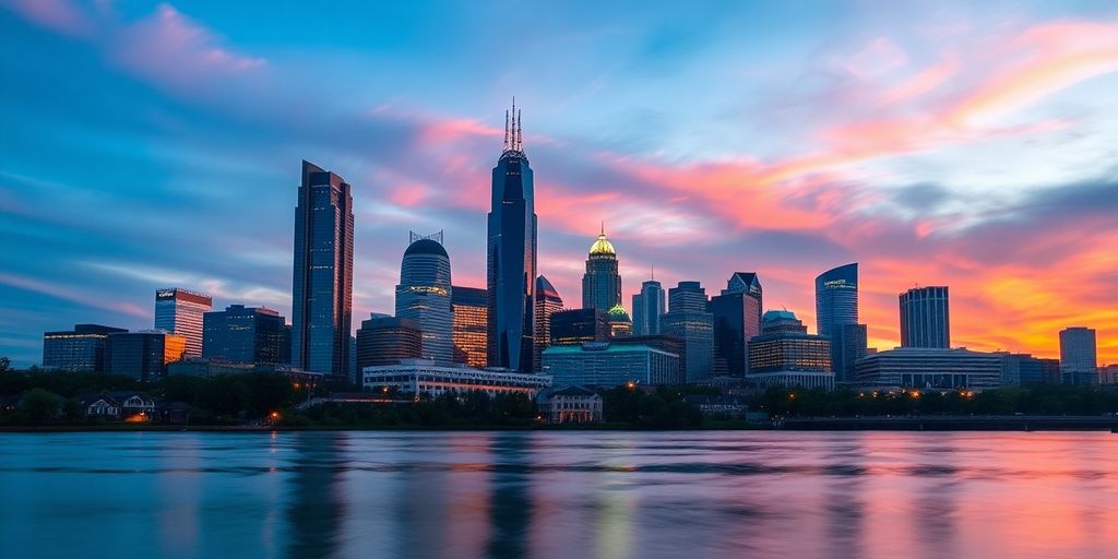 Charlotte skyline with modern buildings