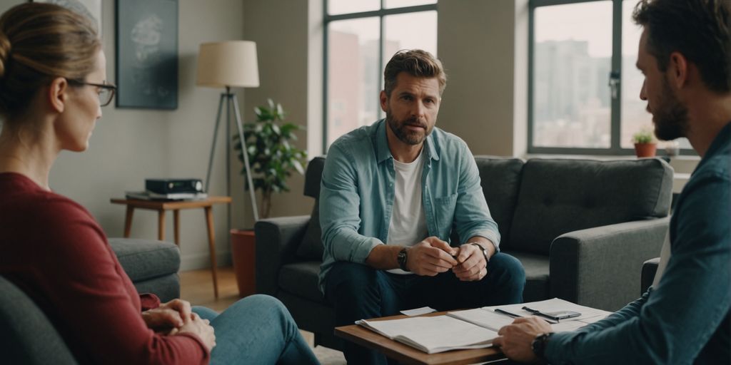 Couple in therapy session with a professional counselor