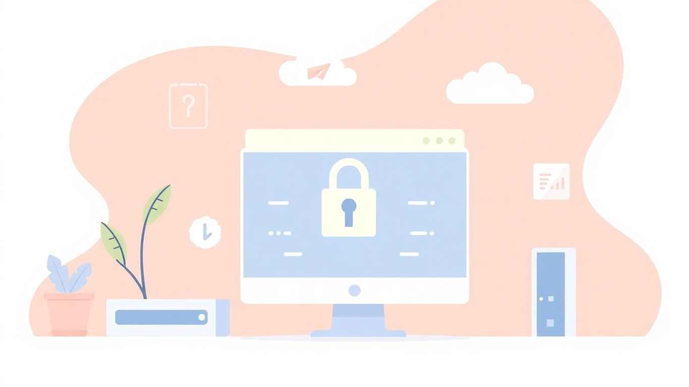 Illustrasjon av et sikkert domene med lås.