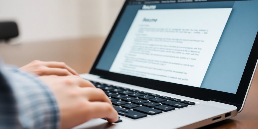 Laptop with open resume document