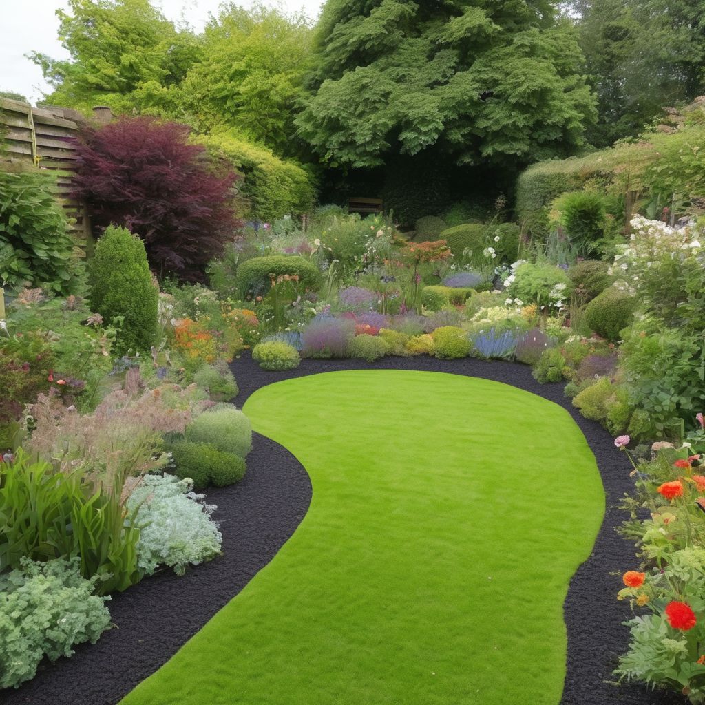 British garden with 10mm compost top dressing