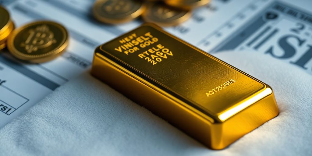 Barre d'or sur un velours, évoquant la richesse.