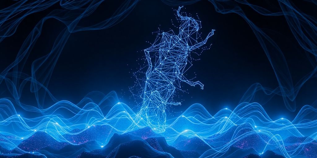 Abstract sonic energy forming creature shapes