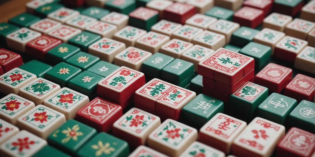 Mahjong season tiles displayed in an organized layout.