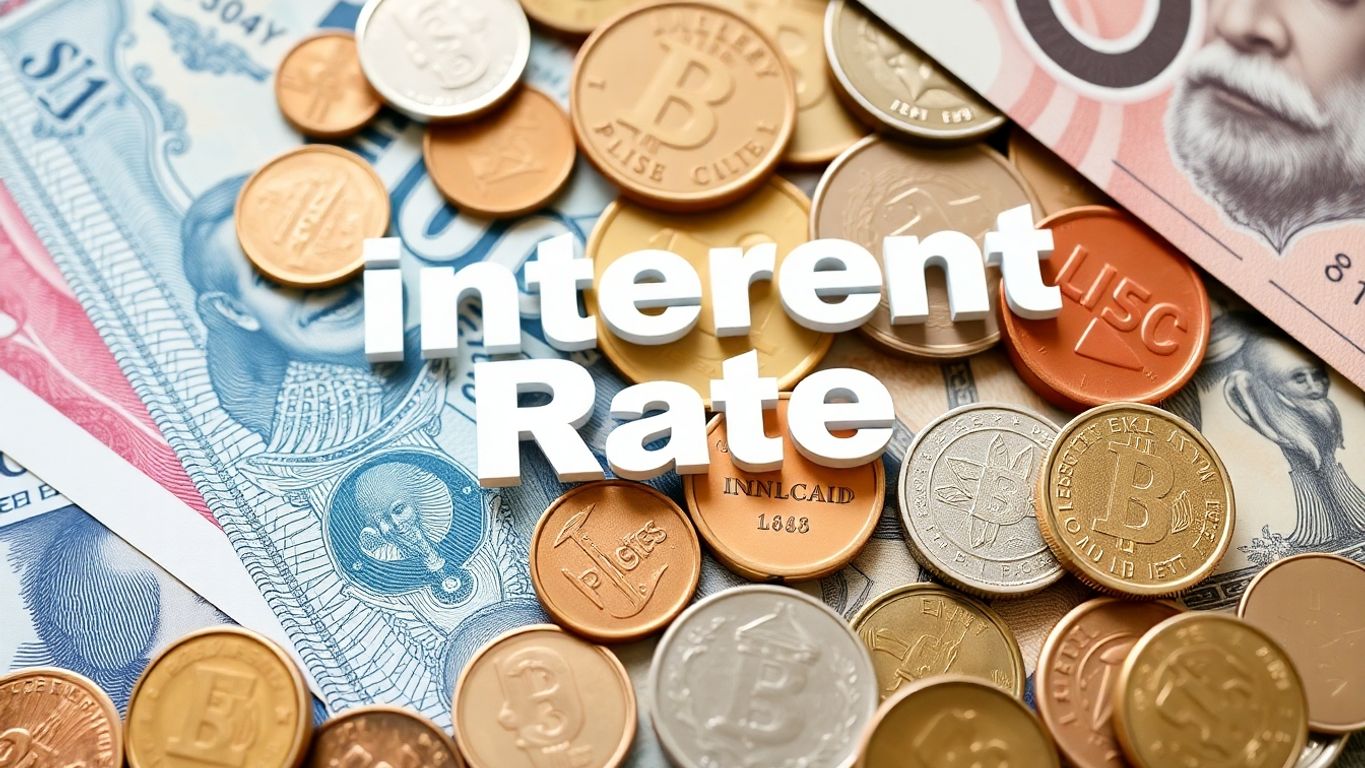 Moedas e notas de dinheiro em destaque.