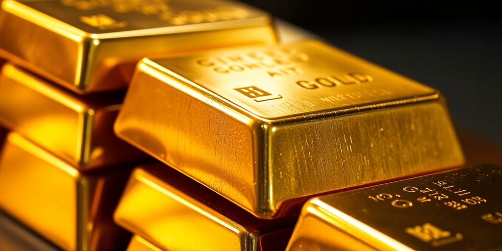 Lingots d'or brillants empilés