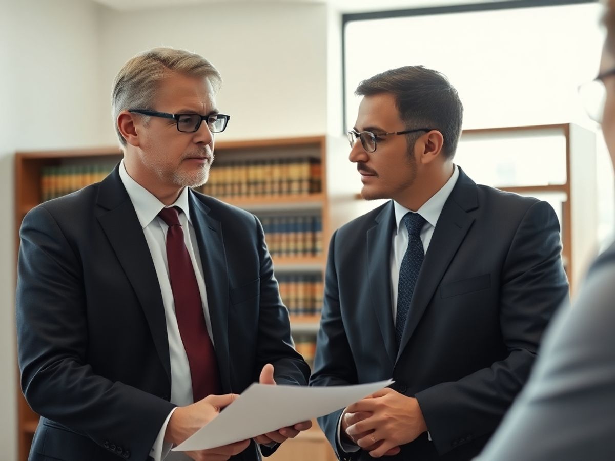 Avocați discutând într-un birou modern.