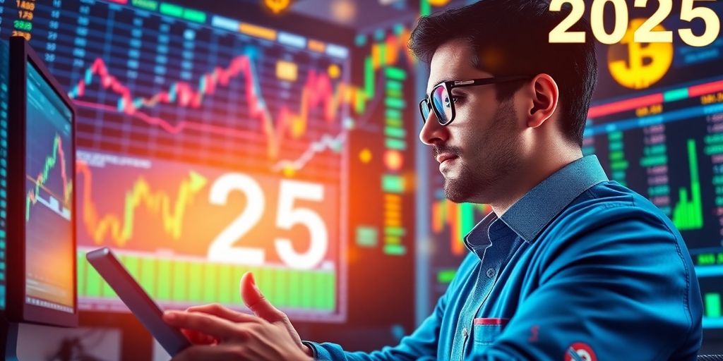 Trader analyzing Forex market trends for 2025.