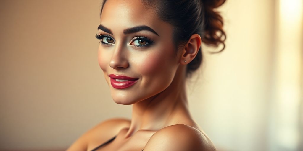 Woman confidently posing in a stylish, sexy outfit.