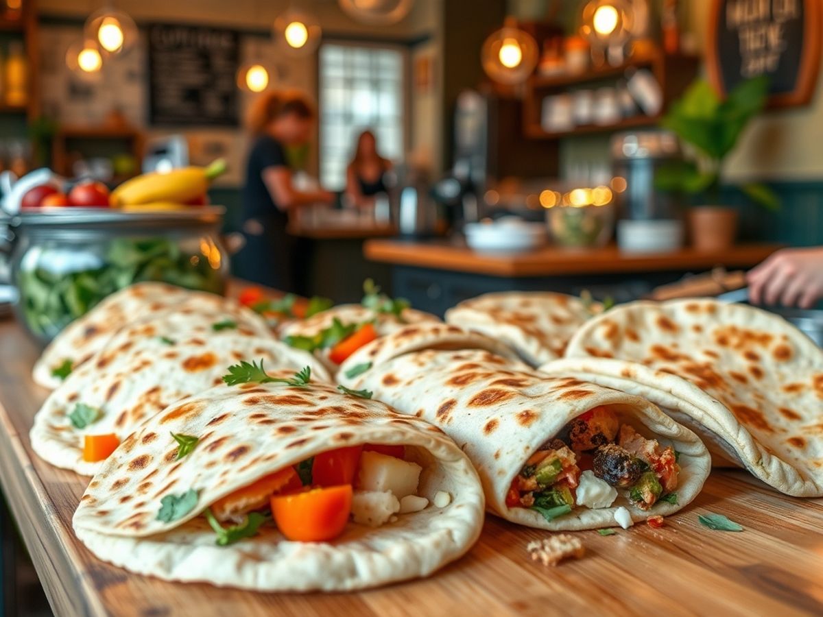 Piadine senza glutine pronte da gustare.