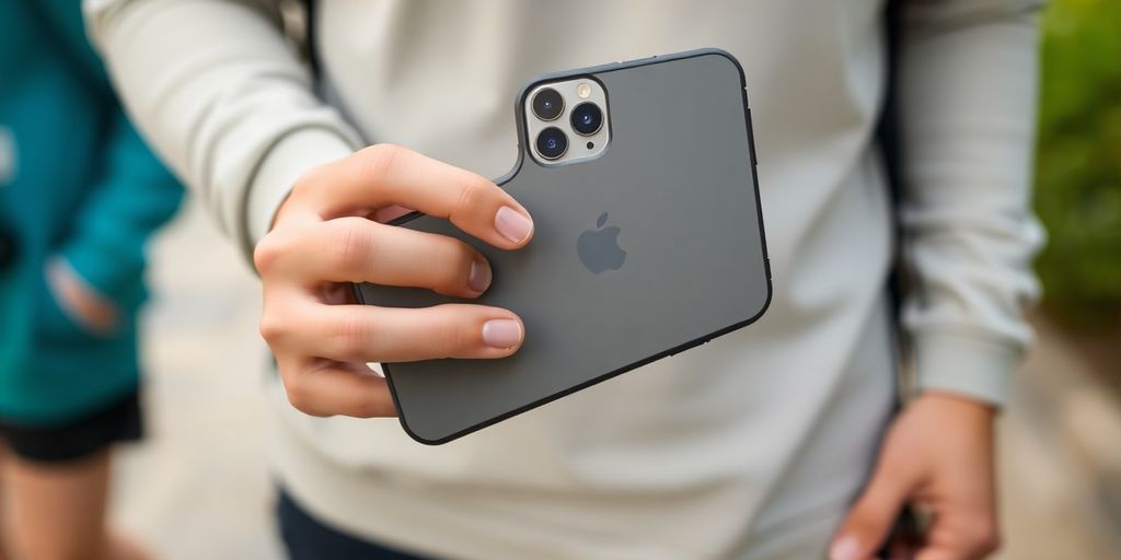 iPhone 12 with stylish protective case.