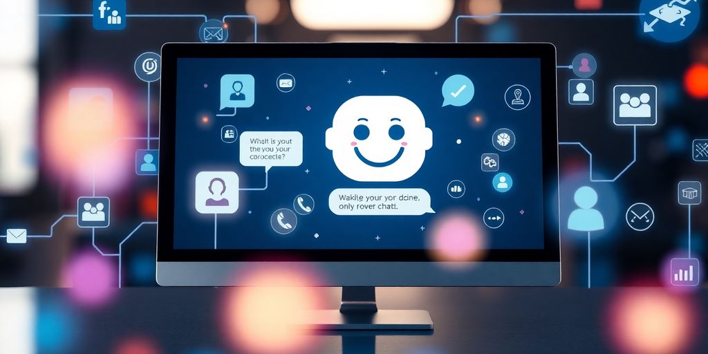 Chatbot interactuando con usuario en pantalla.