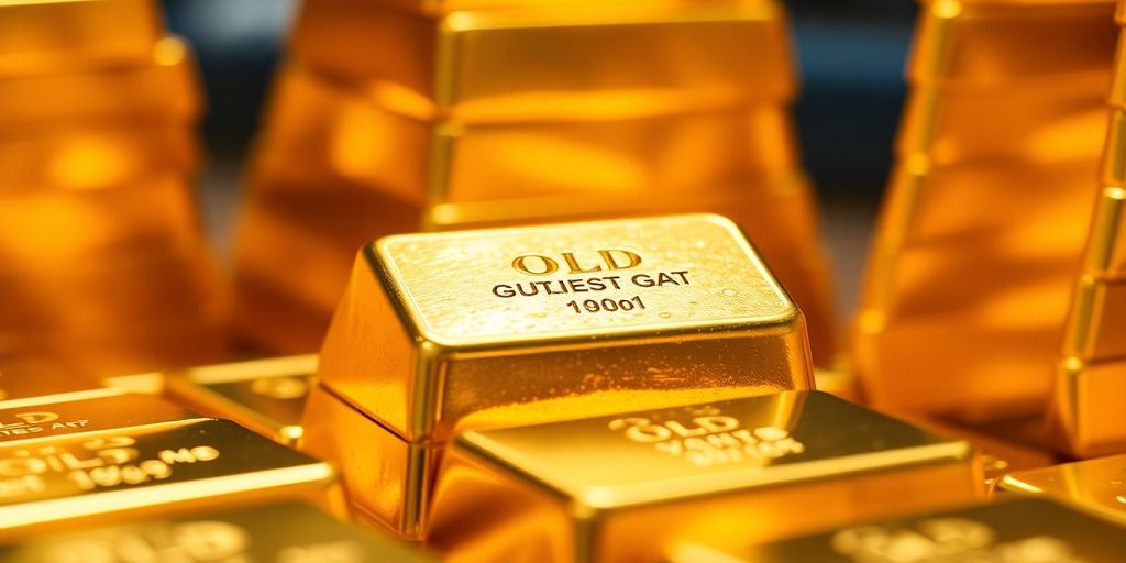 Des barres d'or brillantes empilées avec élégance.