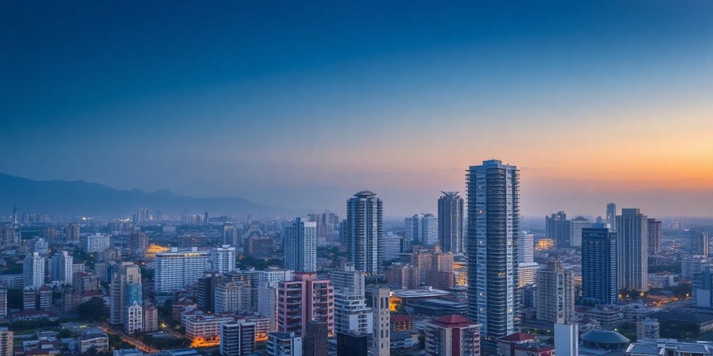 Manila skyline with apartment buildings