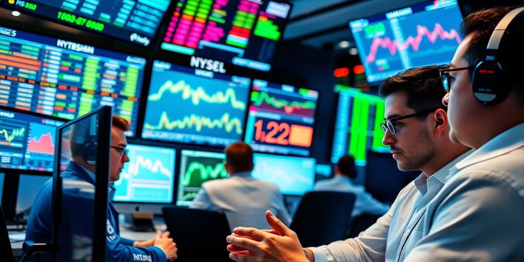 Traders analyzing data in a modern trading environment.