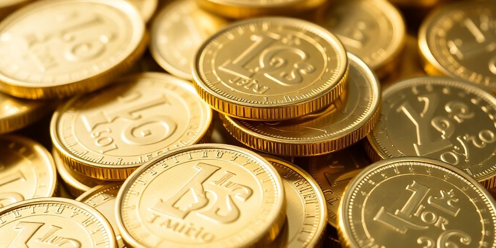 Pièces d'or Louis d'or empilées et brillantes.