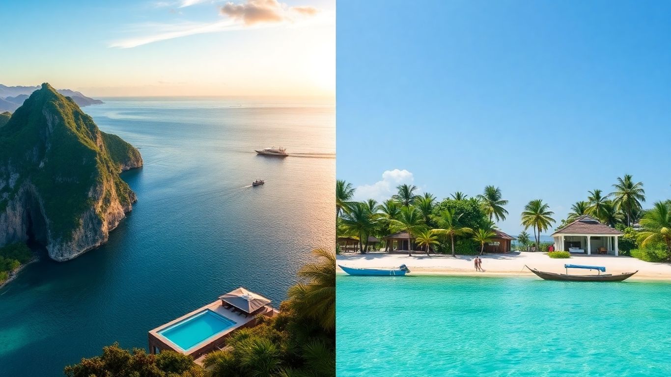 Luxury Phuket cliffs and villas versus Samui palms, beaches, villas.