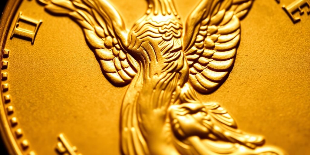 Pièce d'or Double Eagle Saint-Gaudens 1907 gros plan