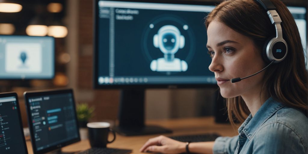 AI chatbot helping customer in self-service portal