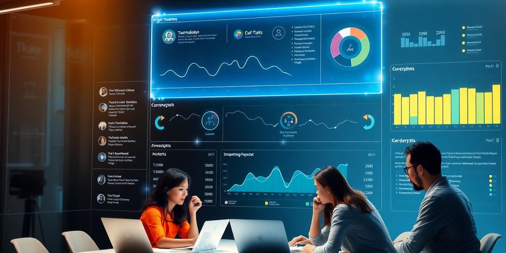 AI project management dashboard with team collaboration