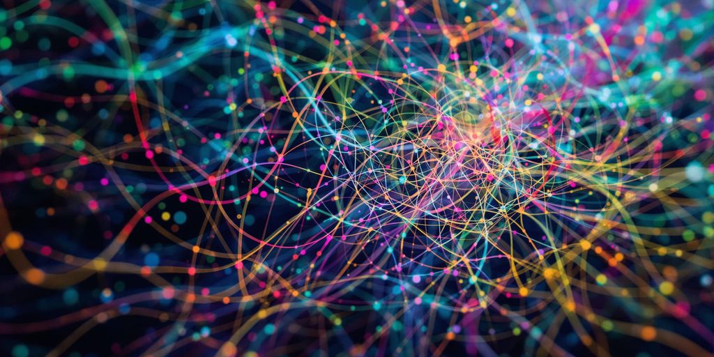 Abstract neural networks illustrating foundation models in AI.