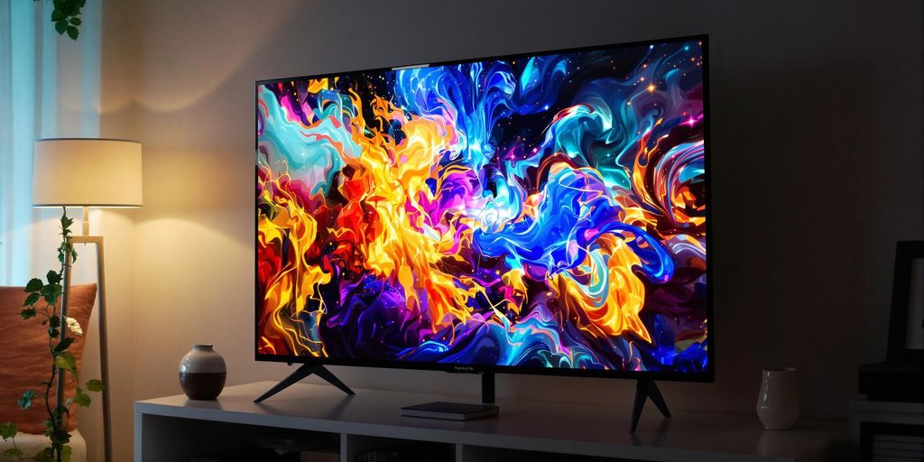 Moderne Fernseher mit lebendigen Farben und hoher Auflösung.