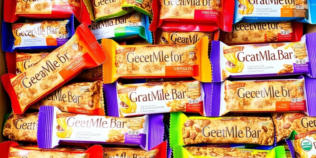 Assortment of individually wrapped granola bars.